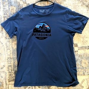 Patagonia T-Shirt, Blue, Men's Large